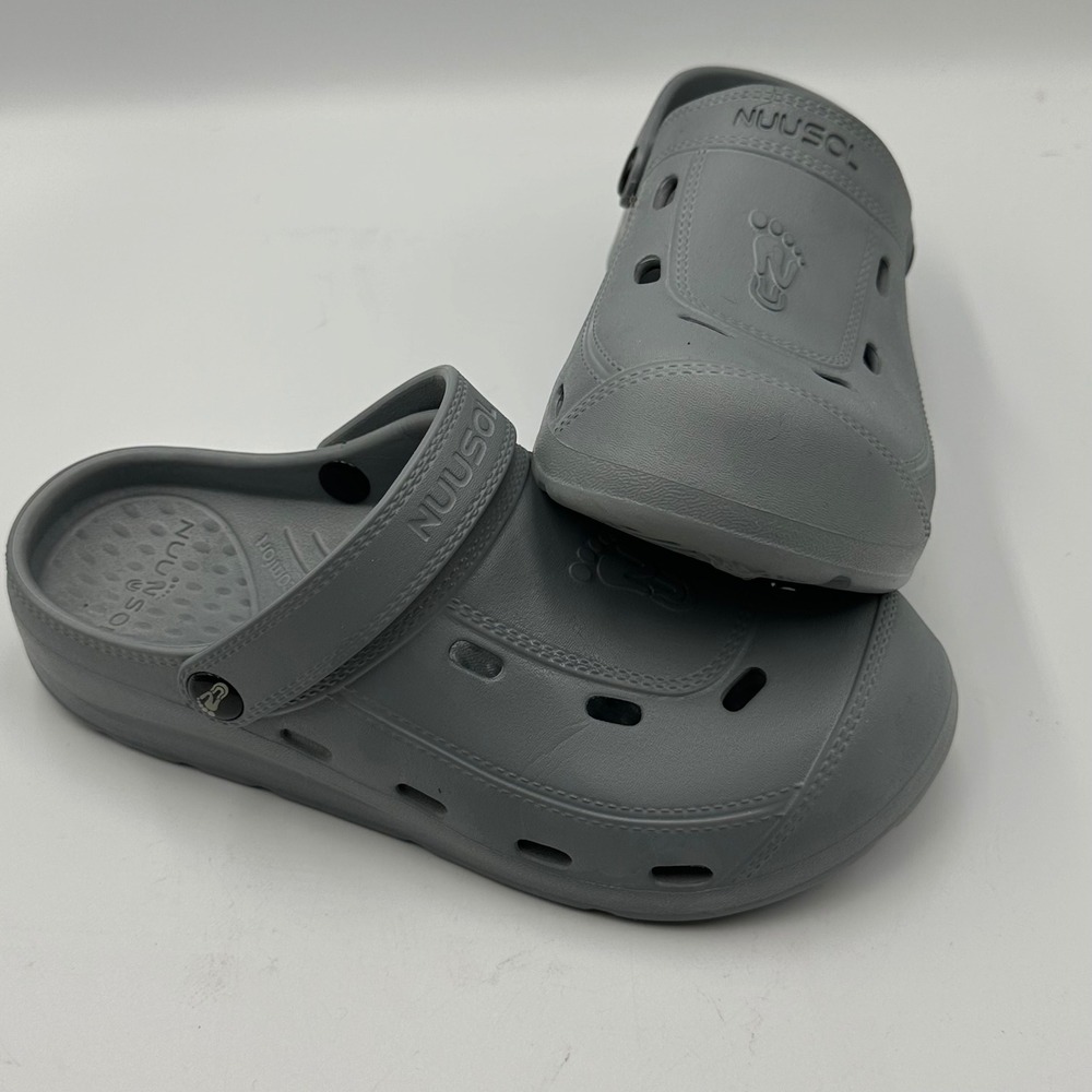 Nuusol Stanley Clog Women 9 Grey Waterproof Slip Resistant Made in USA Comfort